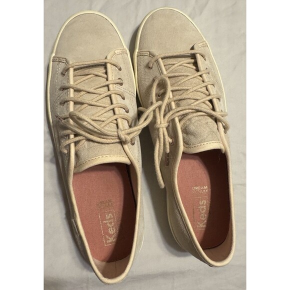 Keds Womens Sneakers Tan Canvas Dream Foam Memory Lace Up Size 9 - Picture 1 of 5